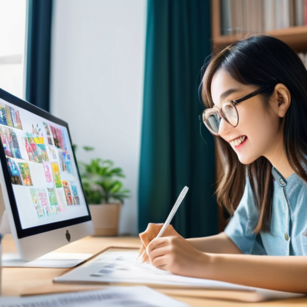 JLPT 취득 후 일본어 콘텐츠 제작 성공 사례 - **Prompt:** A young, energetic woman in her early twenties, with stylish casual clothes and a vibran...