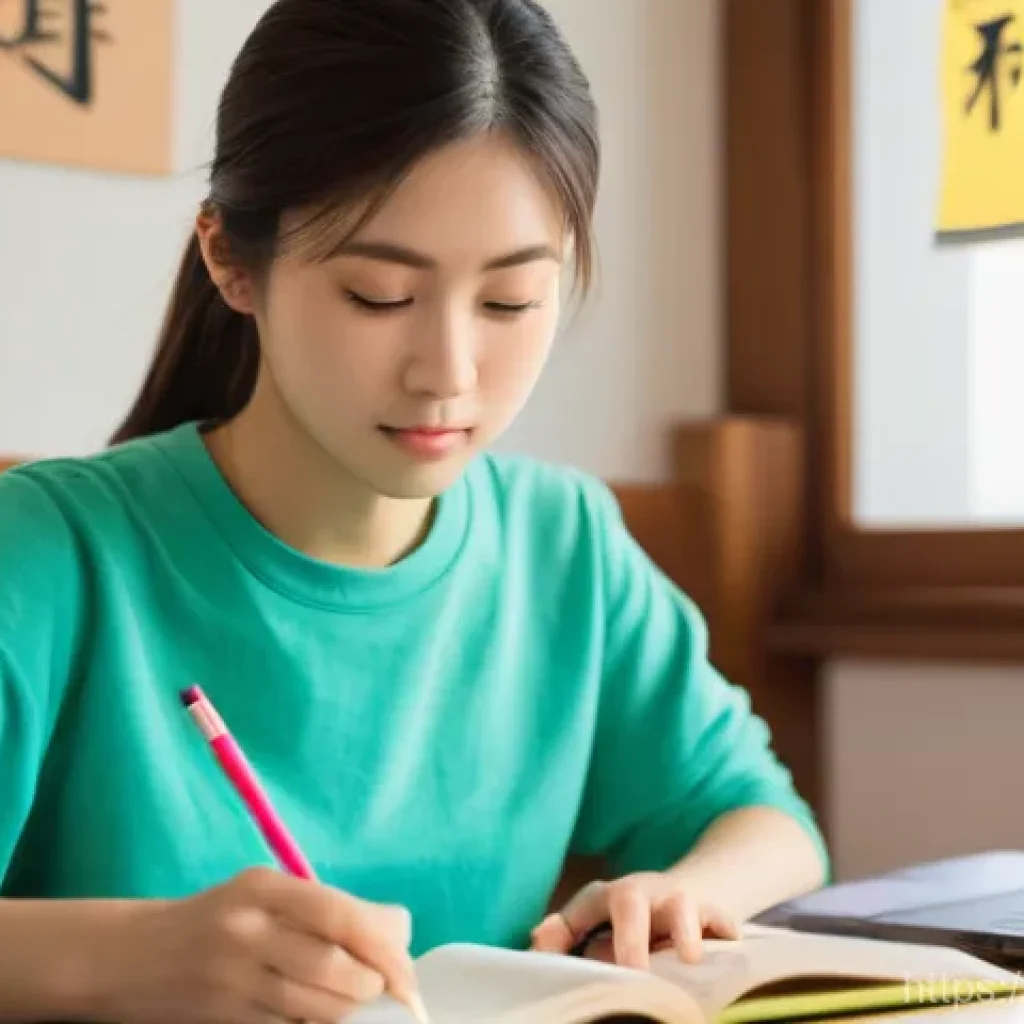 JLPT와 일본어 고급 학습 방법 - **Prompt 1: Focused Japanese Language Study Session**
    A young female student, approximately 17 y...