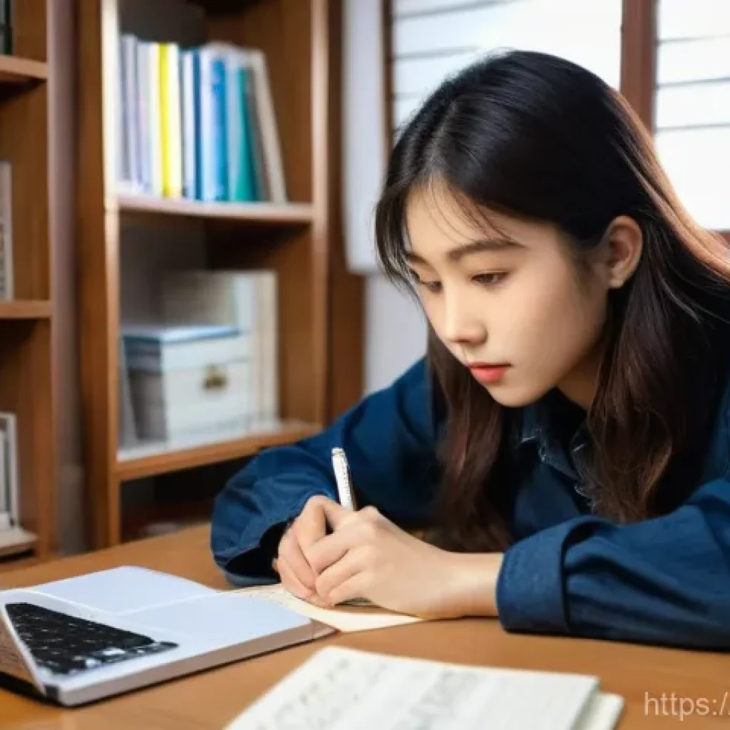 JLPT 독학과 학원 어떤 게 더 효과적일까 - **Prompt for Self-Study:**
    "A young woman (20s, East Asian appearance) is intensely focused on s...