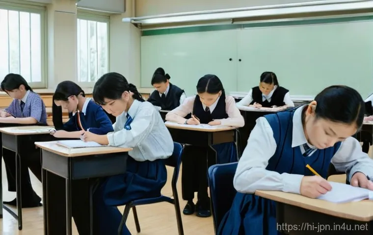 JLPT 시험의 주요 변화와 대비책 - **Prompt:** A focused young adult, possibly a diverse male or female in their early twenties, dilige...