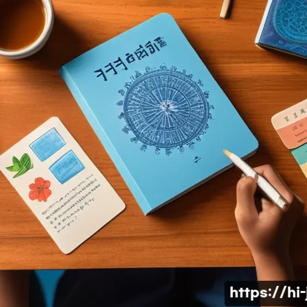 JLPT 단어 암기 효과적인 방법 - A detailed scene of a Hindi-speaking student studying Japanese vocabulary at a cozy desk with colorf...